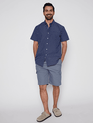 Camisa Hombre Full Raport Azul Familyshop