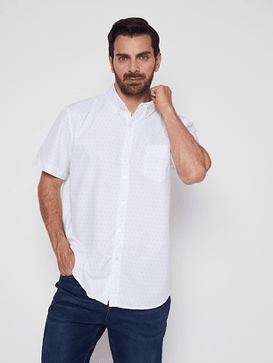 Camisa Hombre Full Puntos Blanco Familyshop