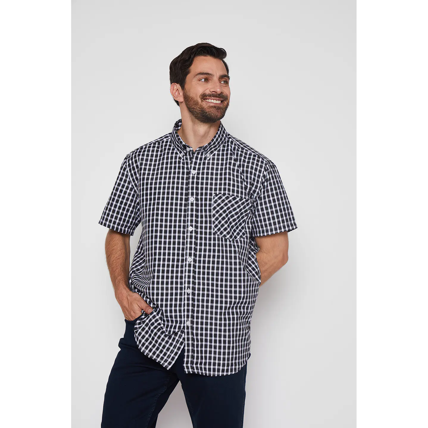 Camisa Hombre Escocesa Negro Familyshop 1