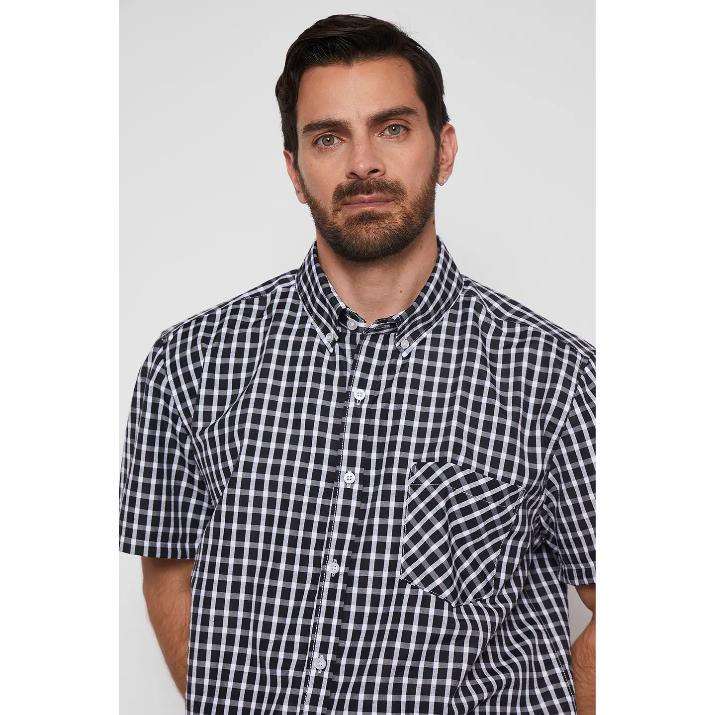 Camisa Hombre Escocesa Negro Familyshop 4