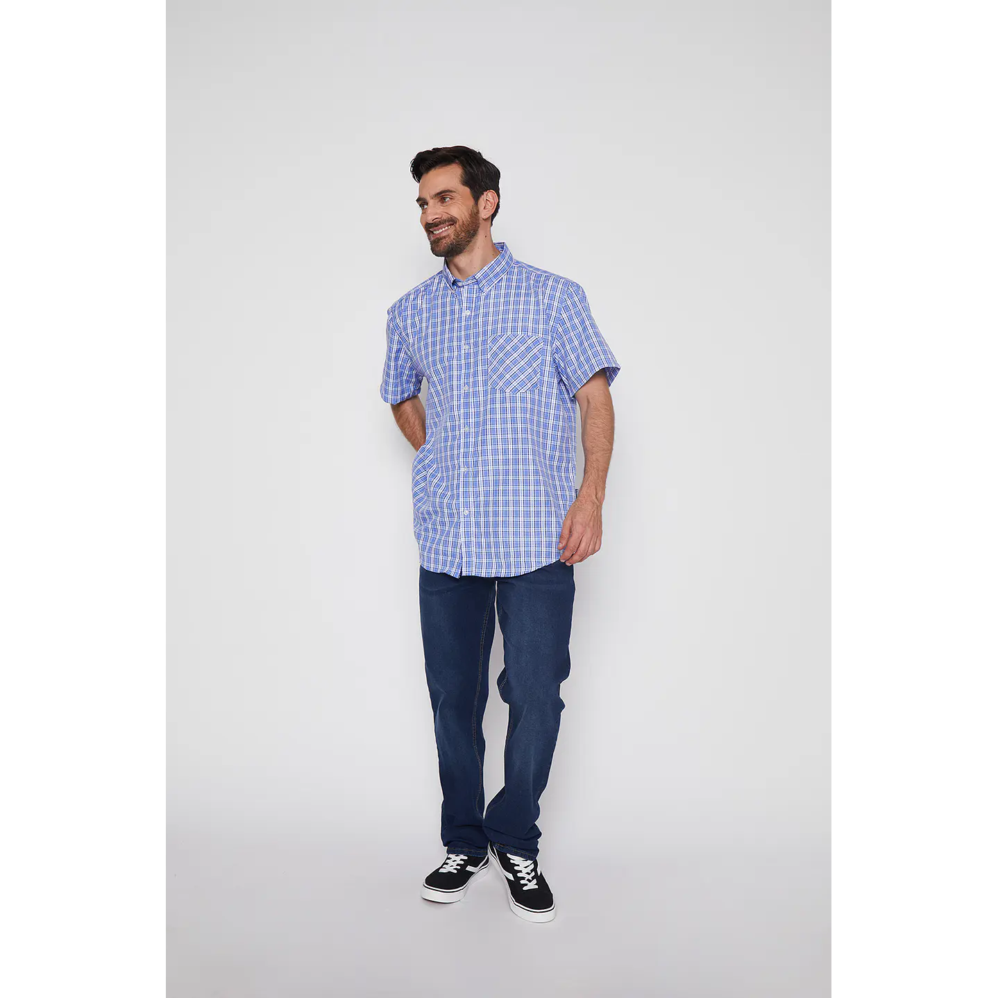 Camisa Hombre Escocesa Celeste Familyshop 2