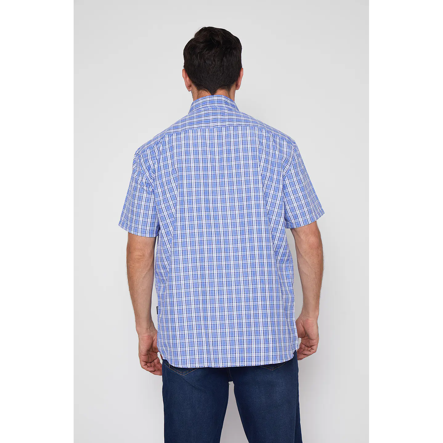 Camisa Hombre Escocesa Celeste Familyshop 3