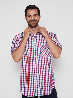 Camisa Hombre Escocesa Blanco Familyshop