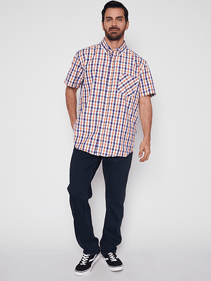 Camisa Hombre Escocesa Lineas Blanco Familyshop