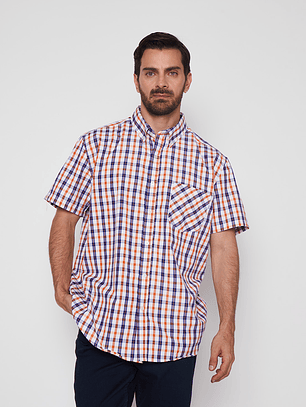 Camisa Hombre Escocesa Lineas Blanco Familyshop