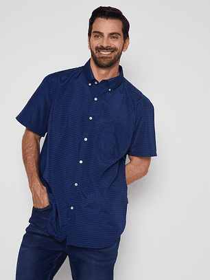 Camisa Hombre Escocesa Full Azul Familyshop