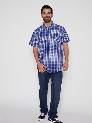 Camisa Hombre Mc Escocesa Azul Familyshop