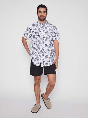 Camisa Hombre Palmeras Blanco Familyshop