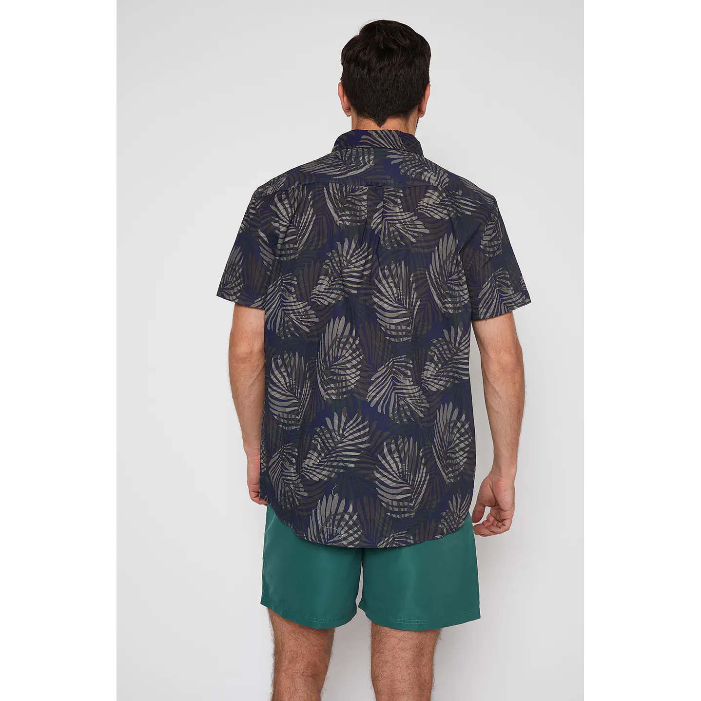 Camisa Hombre Print Hojas Azul Familyshop 4