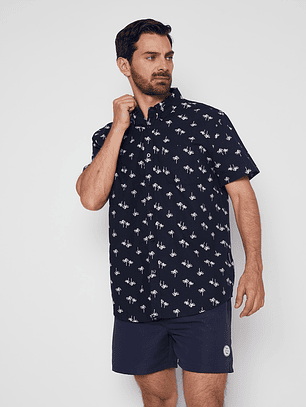 Camisa Hombre Lino Summer Azul Familyshop