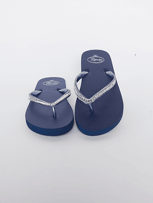 Hawaianas Zuecos Brillos Mujer Azul Familyshop