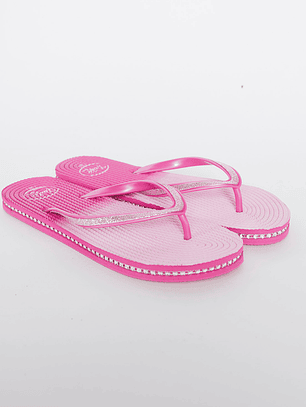 Hawaianas Zuecos Brillos Degrade Mujer Fucsia Familyshop