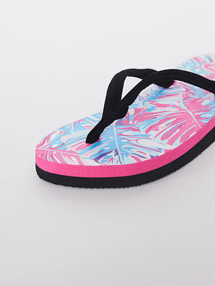 Hawaianas Zuecos Tela Mujer Celeste Familyshop