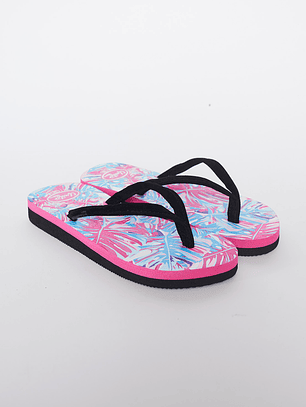 Hawaianas Zuecos Tela Mujer Celeste Familyshop