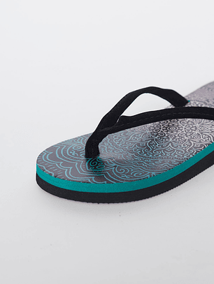 Hawaianas Zuecos Tela Mujer Azul Familyshop