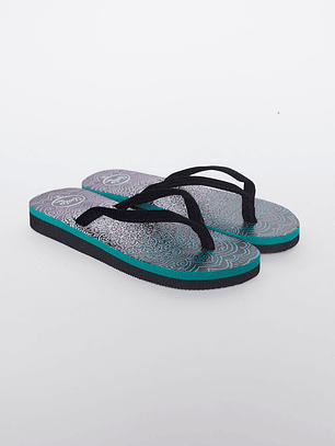 Hawaianas Zuecos Tela Mujer Azul Familyshop