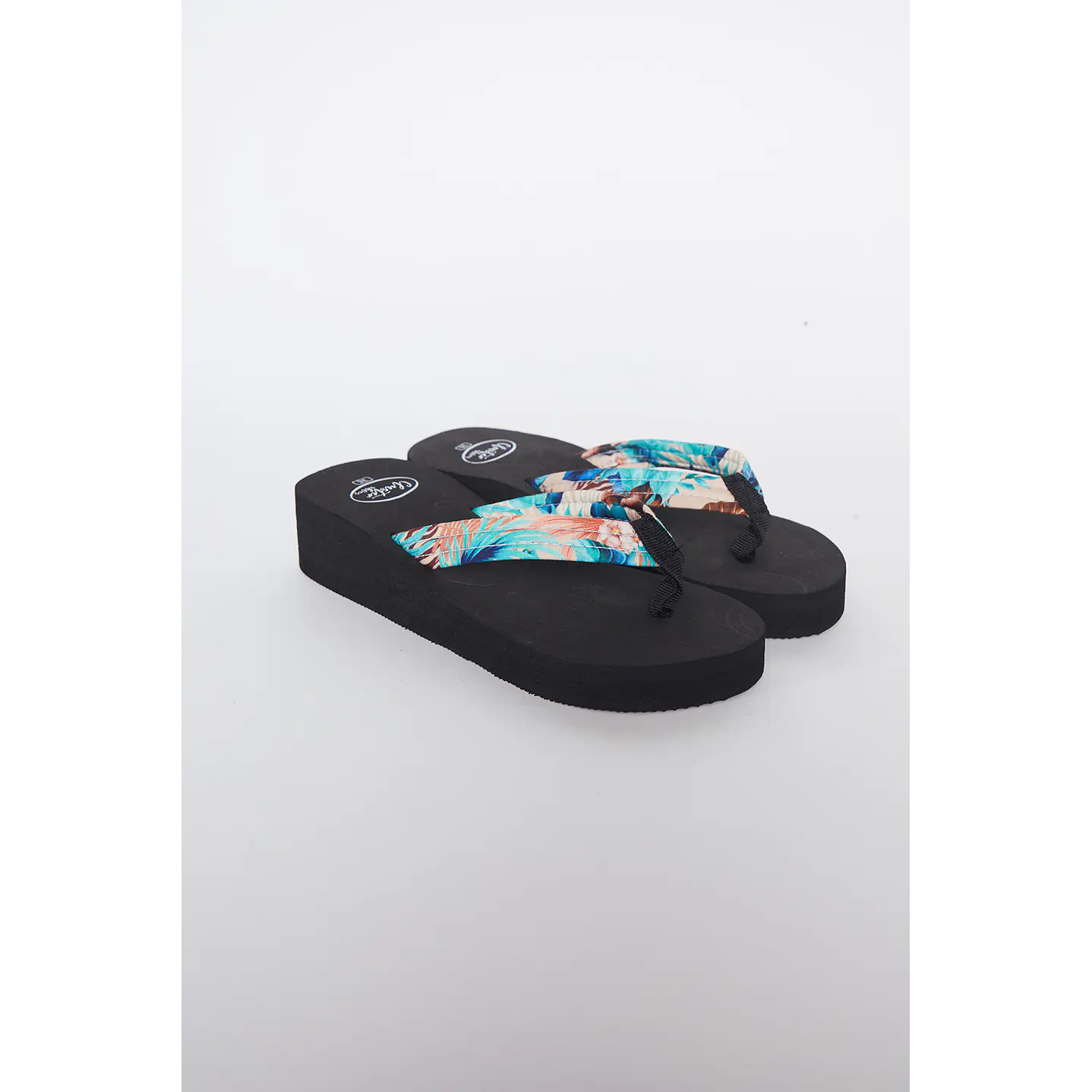 Hawaianas Zuecos Tela Mujer Azul Familyshop 1