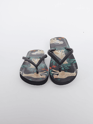 Hawaianas Zuecos Tropical Mujer Negro Familyshop