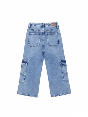 Jeans Cargo Niña Azul Familyshop