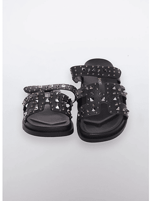 Sandalia Tachas Mujer Negro Familyshop