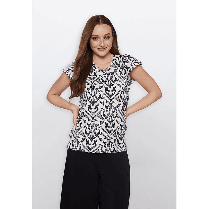 Polera B&N Mujer Azul Familyshop 1