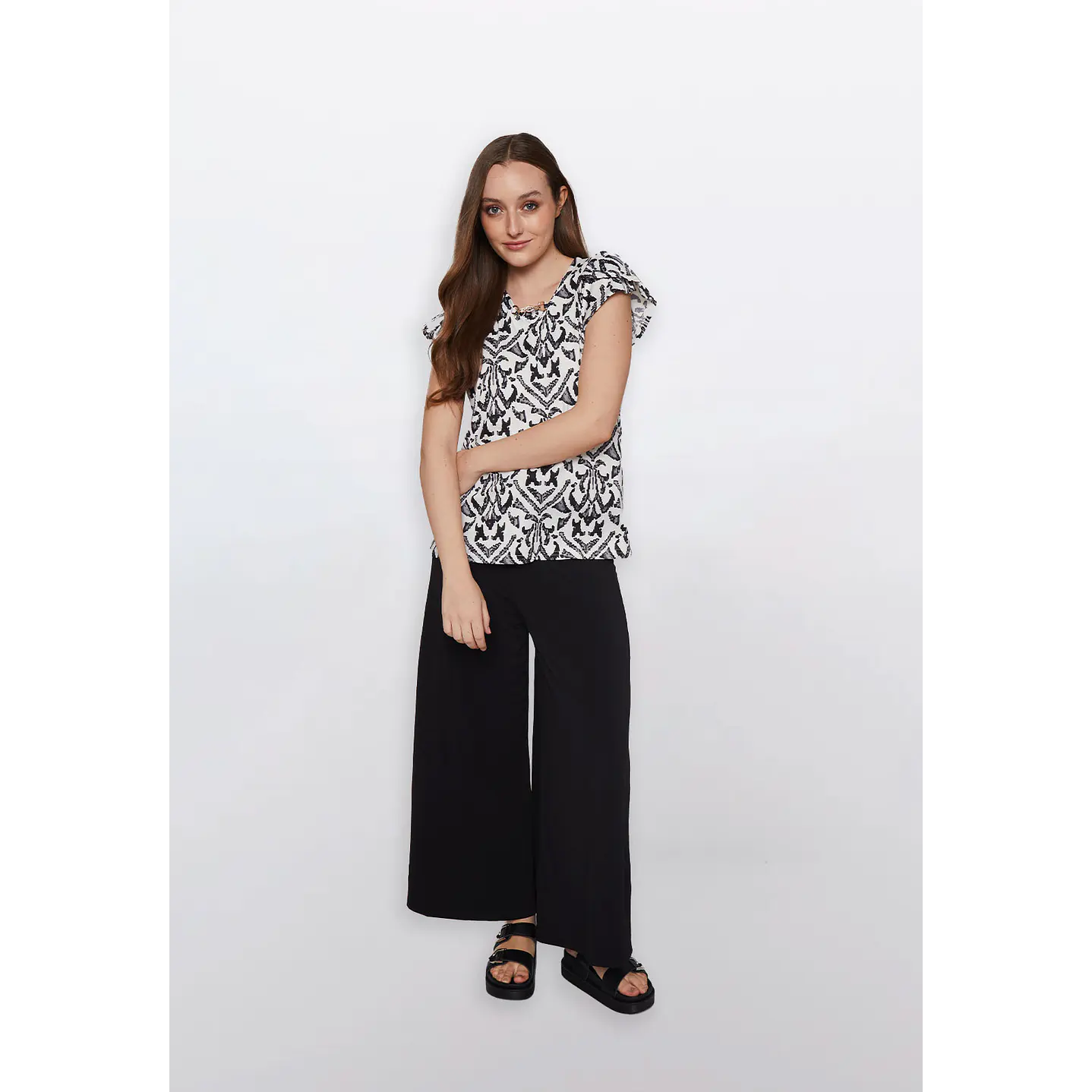 Polera Mujer Blanco Negro Familyshop 2