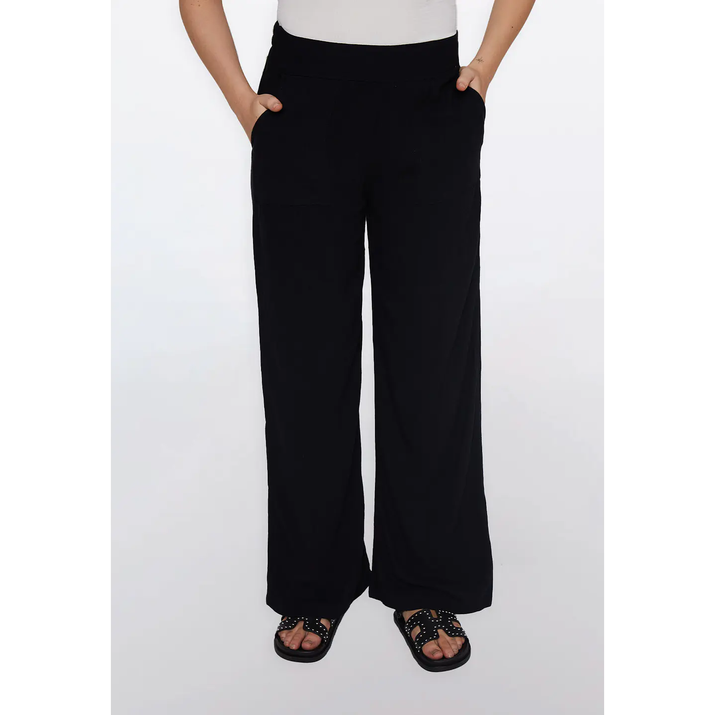 Pantalón Lino Mujer Negro Familyshop 1
