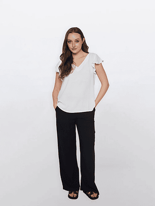 Pantalón Lino Mujer Negro Familyshop