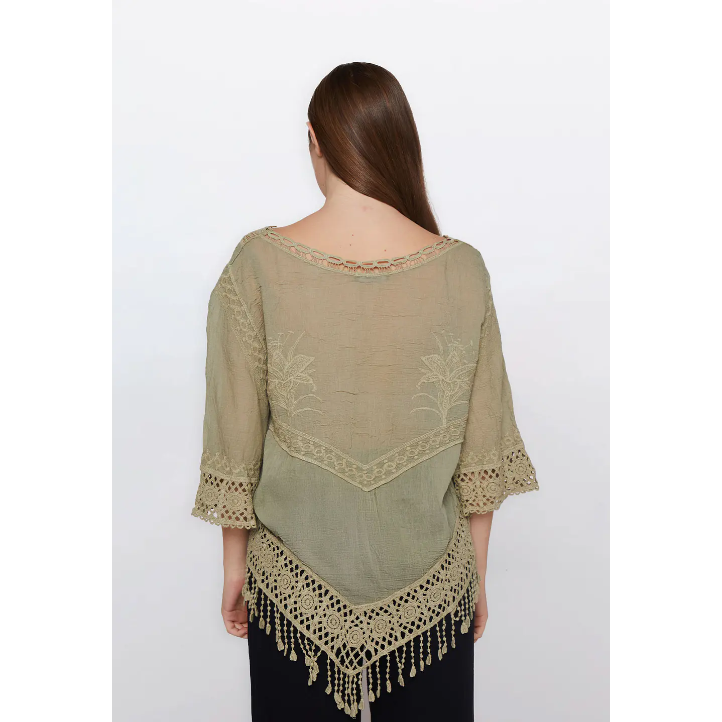 Blusa Mujer Manga 3/4 Verde Familyshop 3
