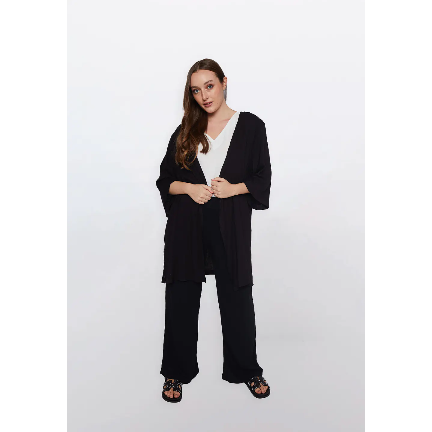 Tapado Mujer Manga 3/4 Negro Familyshop 2