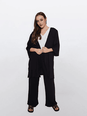 Tapado Mujer Manga 3/4 Negro Familyshop