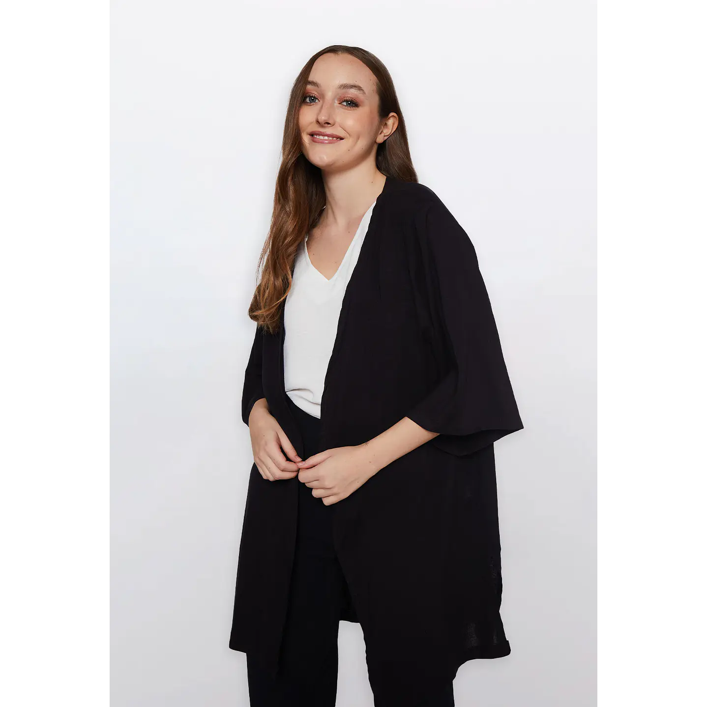Tapado Mujer Manga 3/4 Negro Familyshop 1