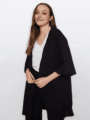 Tapado Mujer Manga 3/4 Negro Familyshop