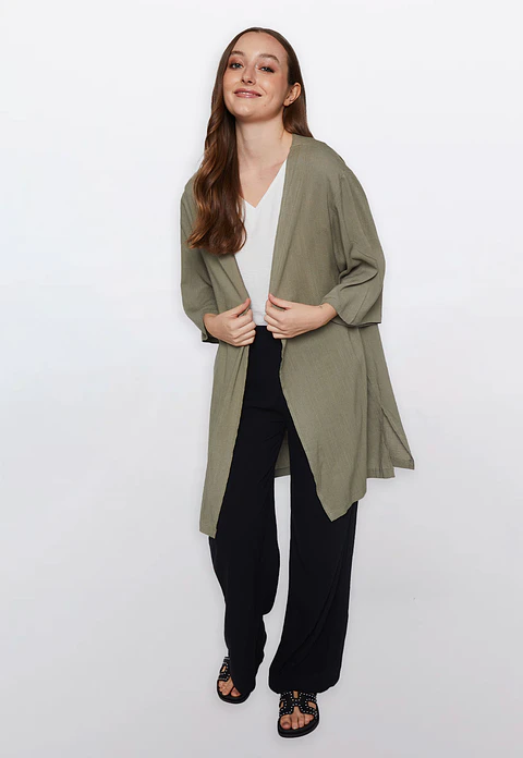 Tapado Mujer Manga 3/4 Verde Familyshop