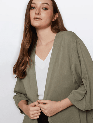 Tapado Mujer Manga 3/4 Verde Familyshop