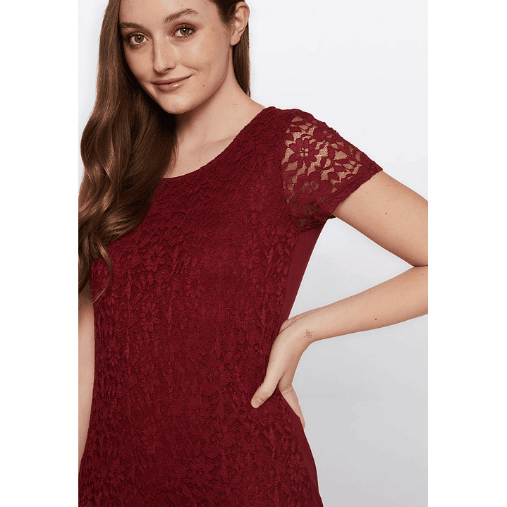 Polera Mujer Encaje Burdeo Familyshop 3