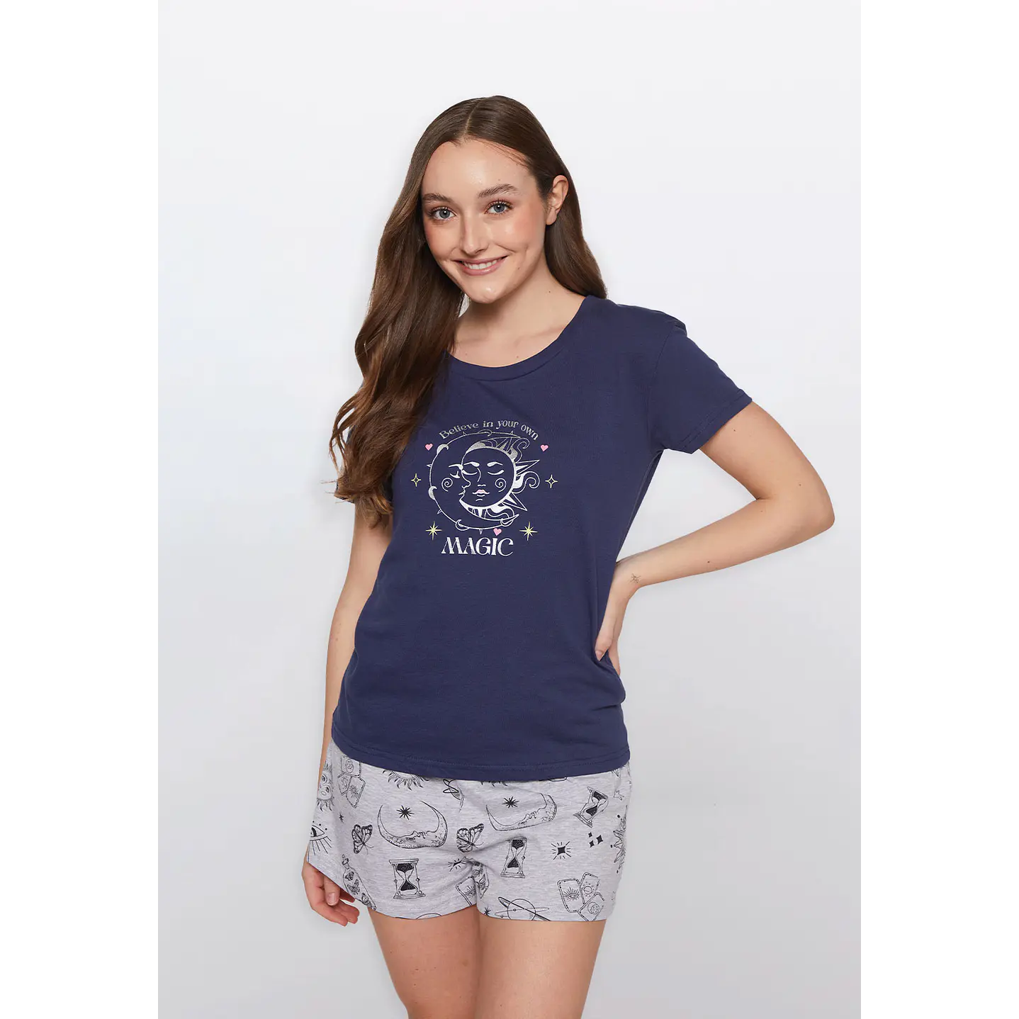 Pijama Corto Estrella Mujer Morado Familyshop 1