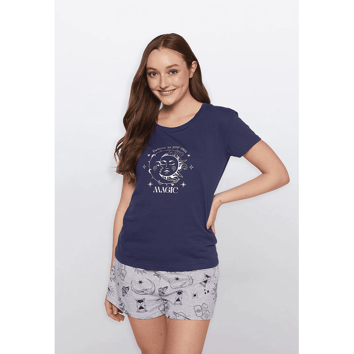 Pijama Corto Estrella Mujer Morado Familyshop 1