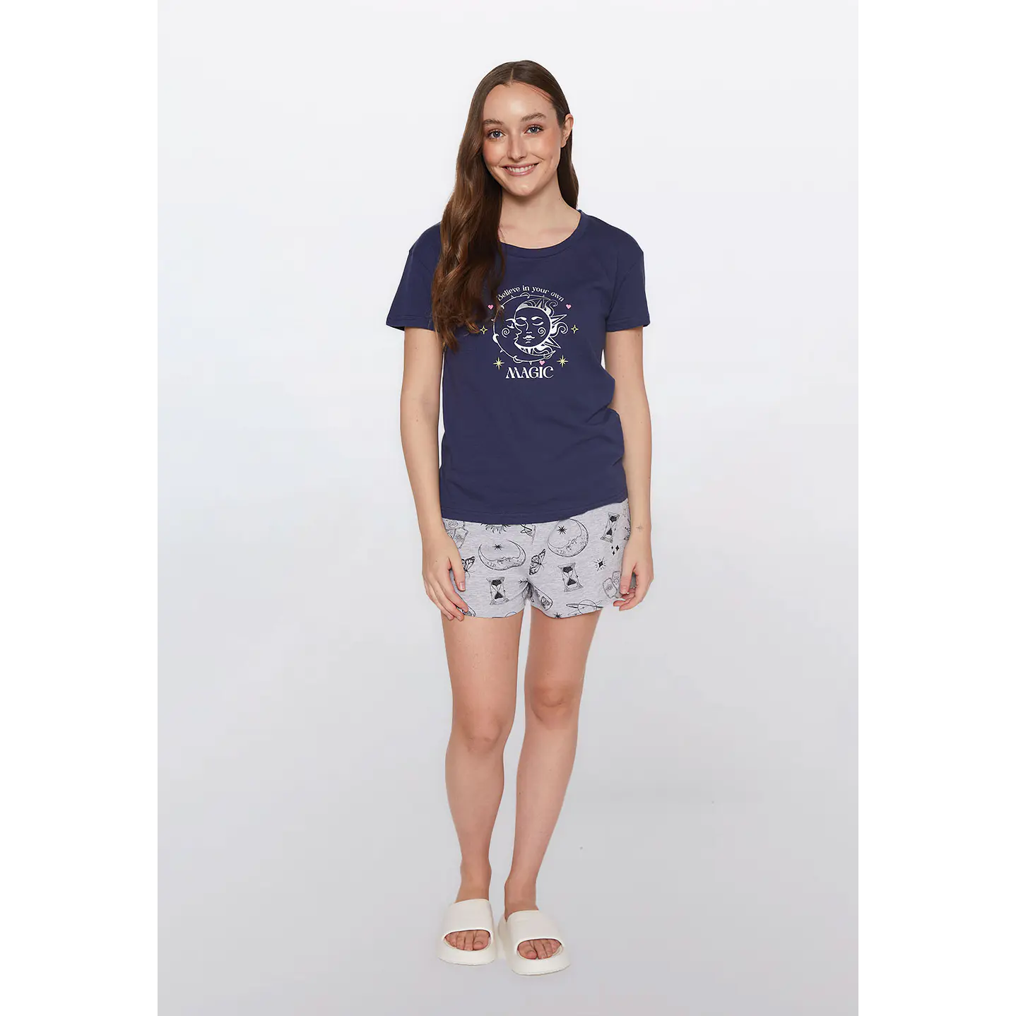 Pijama Corto Estrella Mujer Morado Familyshop 2