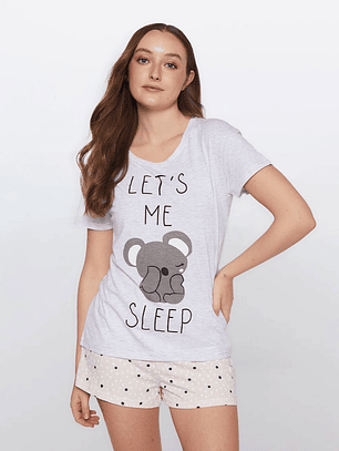 Pijama Corto Sleep Mujer Gris Familyshop