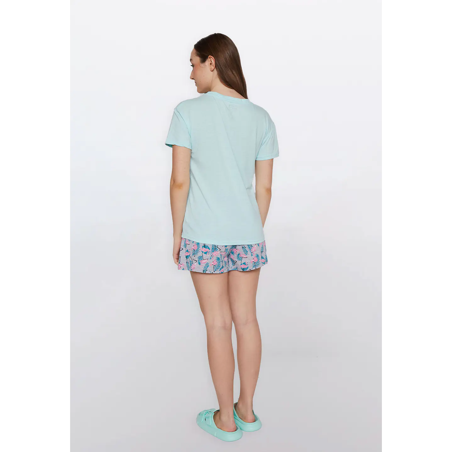 Pijama Corto Flamengo Mujer Celeste Familyshop 3
