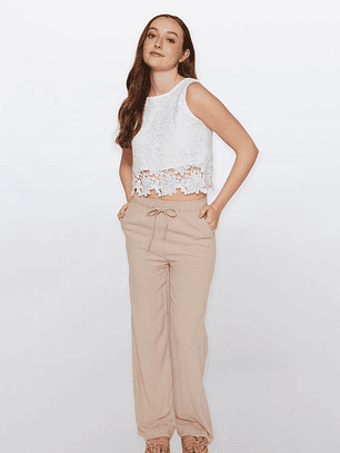 Pantalón Mujer Manga Corta Beige Familyshop