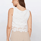 Polera Mujer Crochet Crop Blanco Familyshop - Miniatura 4