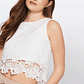 Polera Mujer Crochet Crop Blanco Familyshop - Miniatura 3