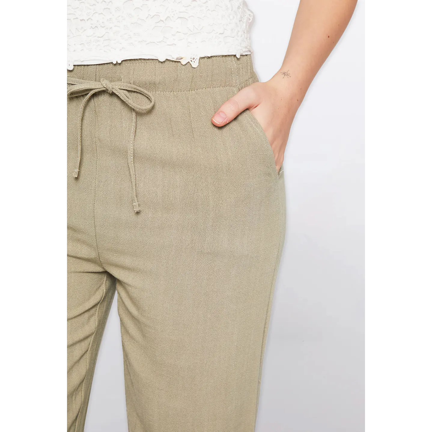 Pantalón Mujer Con Cordón Ajustable  Verde Familyshop 4