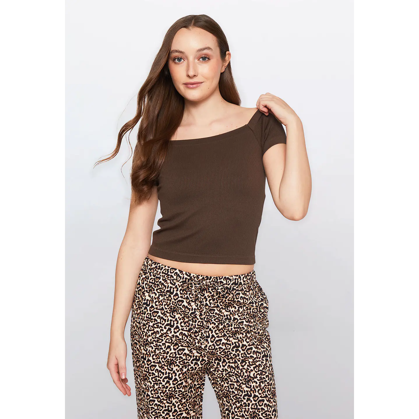 Polera Mujer Manga Corta Café Familyshop 1