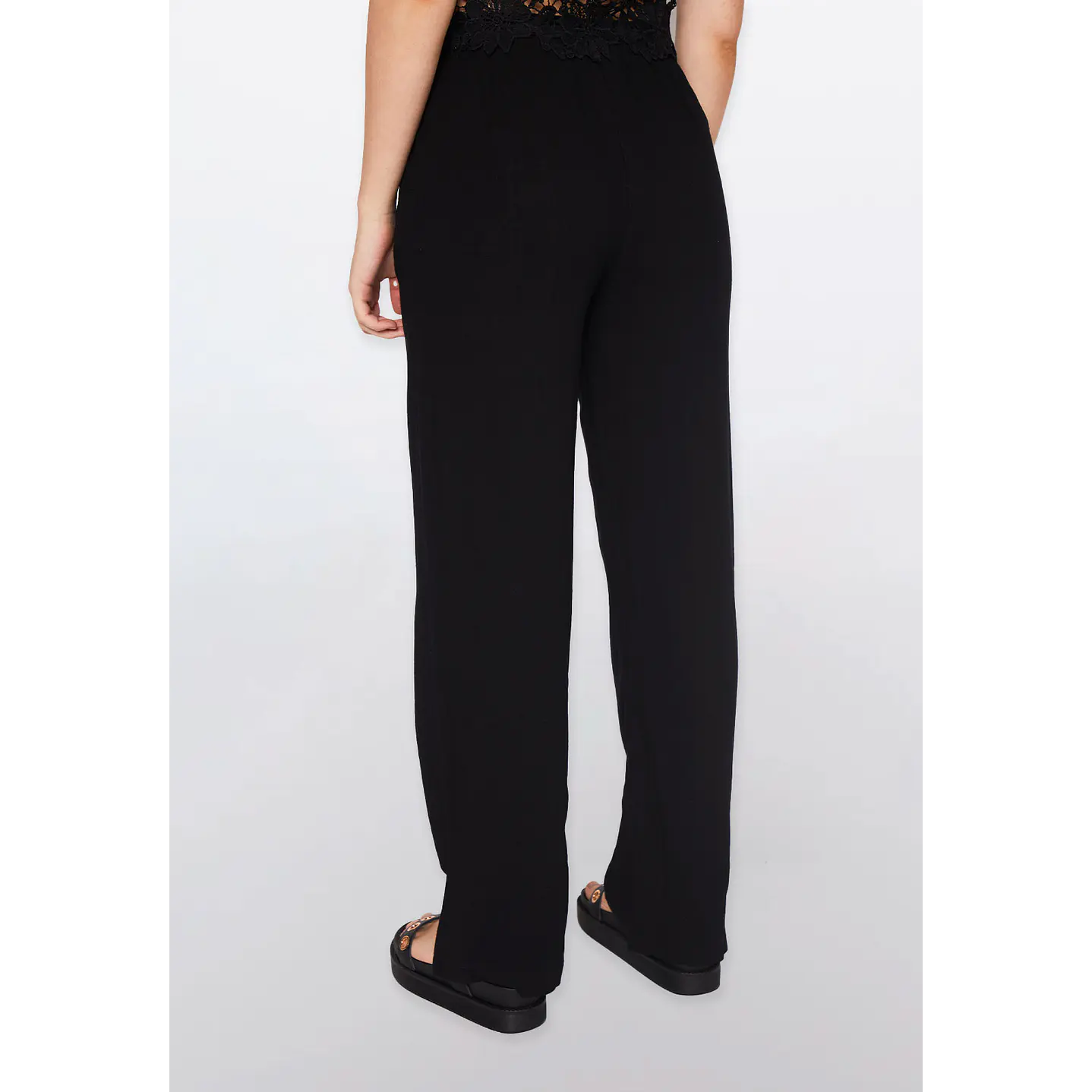 Pantalón Mujer Wide Lino Negro Familyshop 4