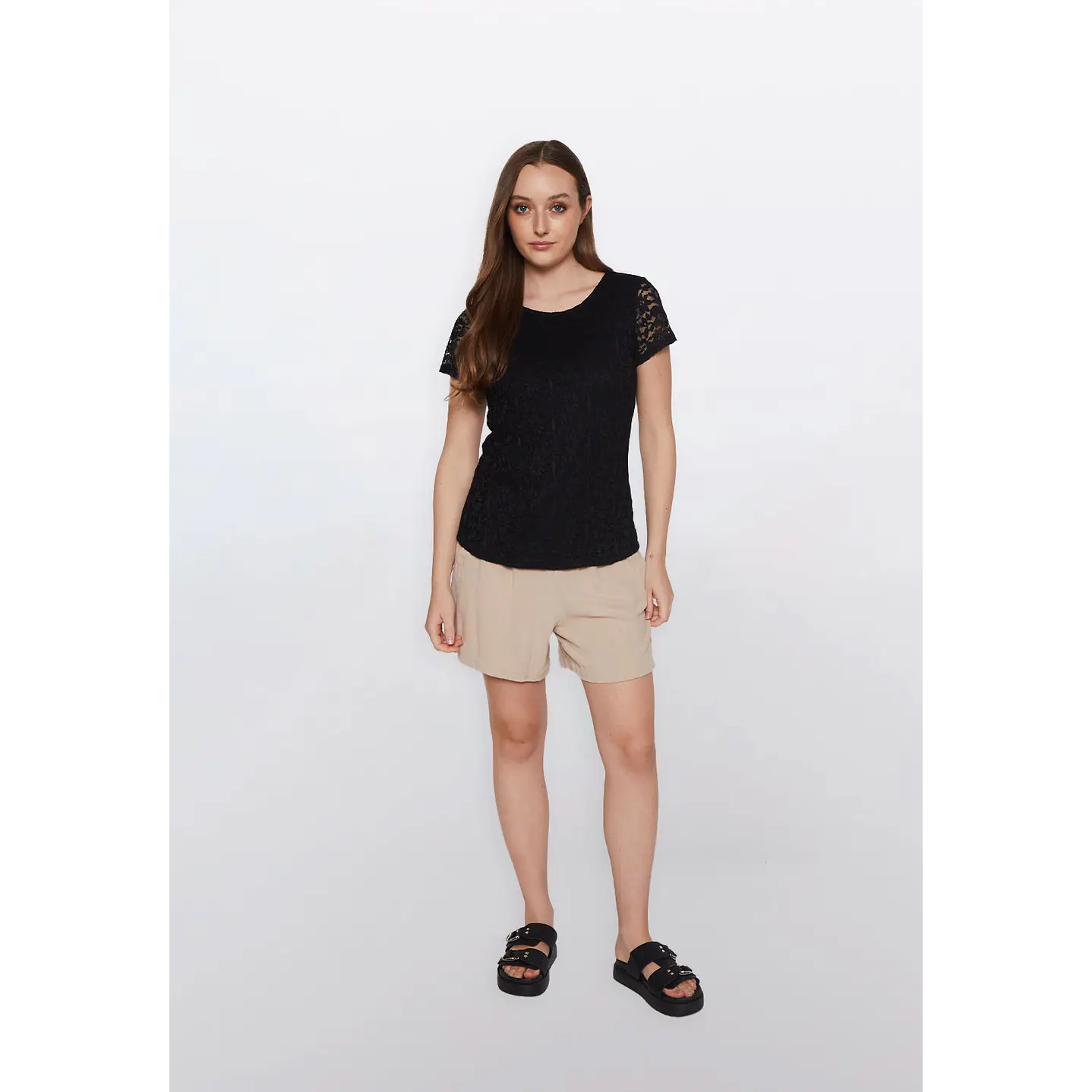 Polera Mujer Encaje Negro Familyshop 2