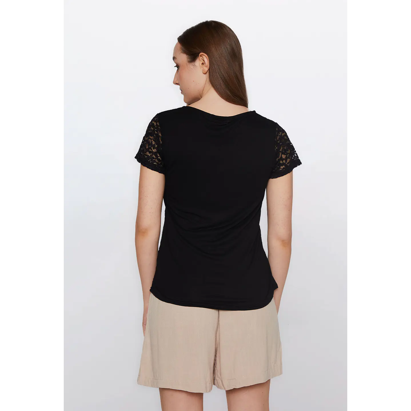 Polera Mujer Encaje Negro Familyshop 4