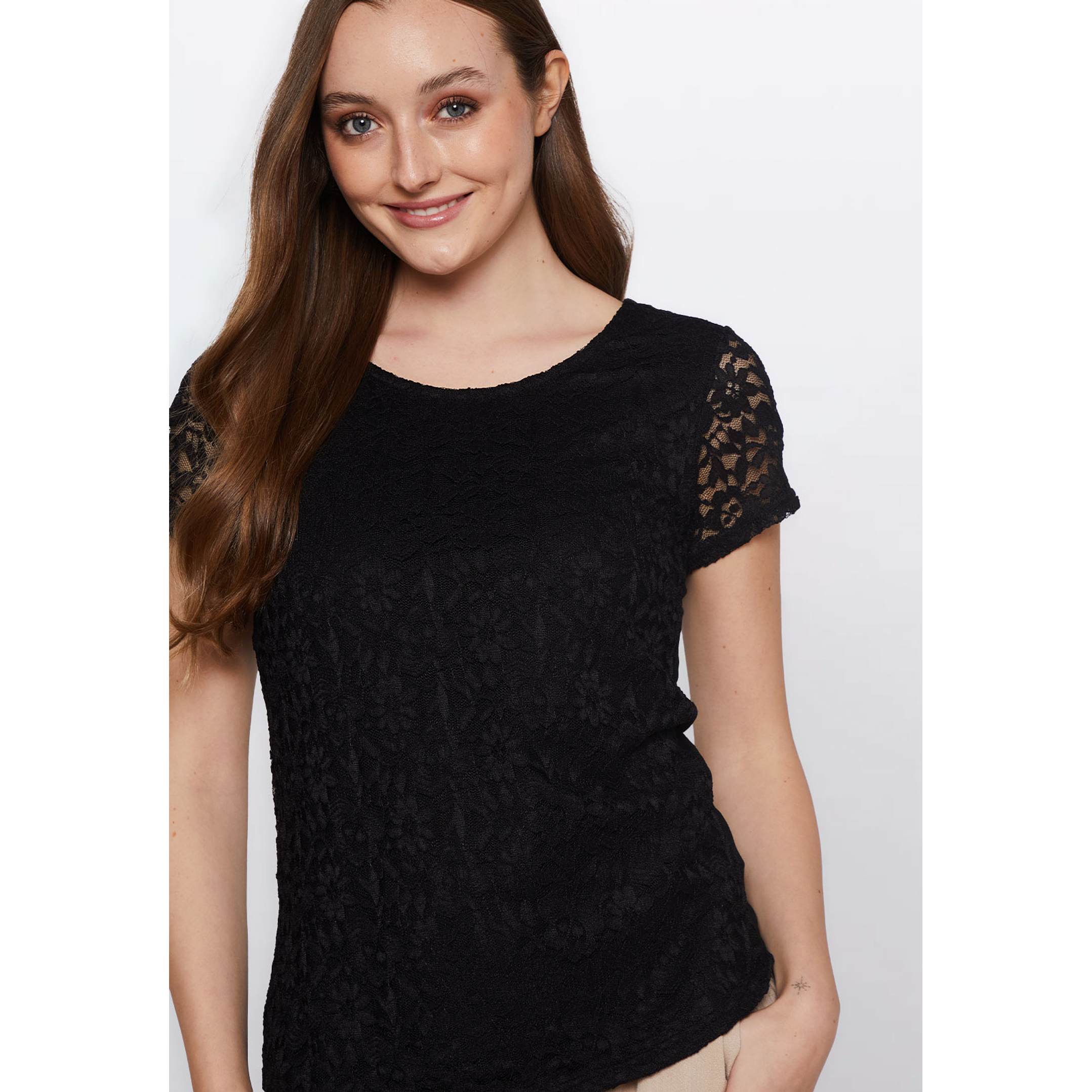 Polera Mujer Encaje Negro Familyshop 3